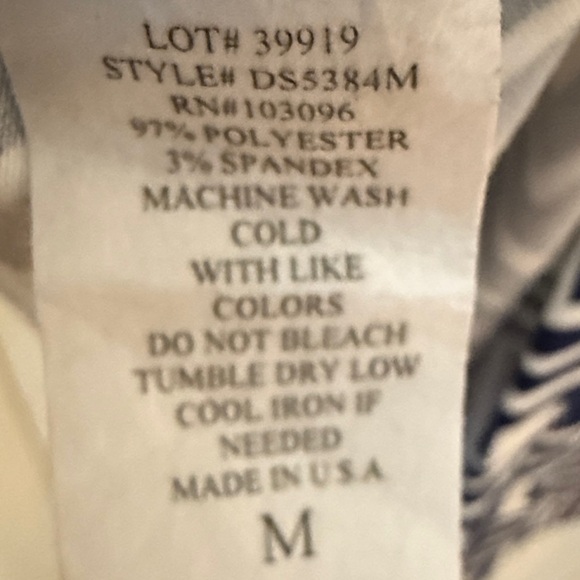 LEXINGTON AVENUE White and Blue Sheath Midi Dress with Flutter Sleeves - Picture 6 of 6